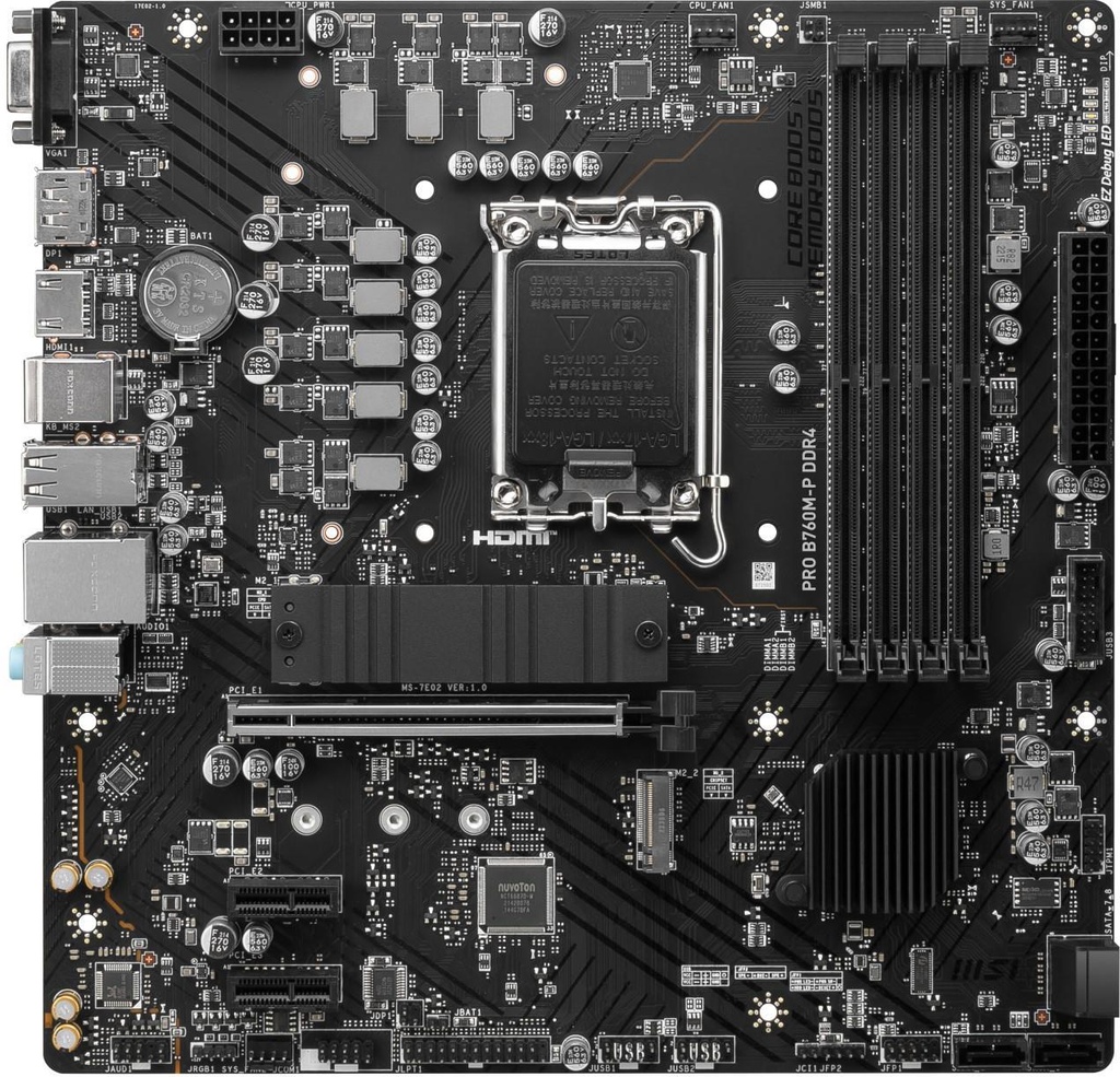 MSI Mainboard PRO B760M-P DDR4 - Micro ATX - Socket Intel 1700 - Intel B760