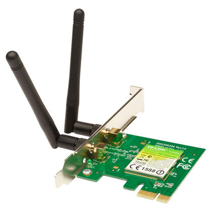 TP-LINK TL-WN881ND Wireless N300 PCI Express Adapter, 300 Mbps, W/ WPS Button, IEEE 802.1b/g/n, 64 / 128-bit WEP, WPA / WPA2, Plug & Play in Windows
