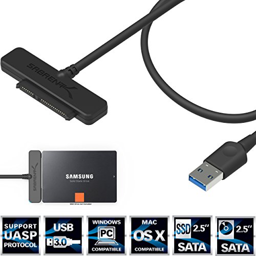 Sabrent USB 3.0 to SSD / 2.5-Inch SATA Hard Drive Adapter [Optimized for SSD, Support UASP SATA III] (EC-SSHD)