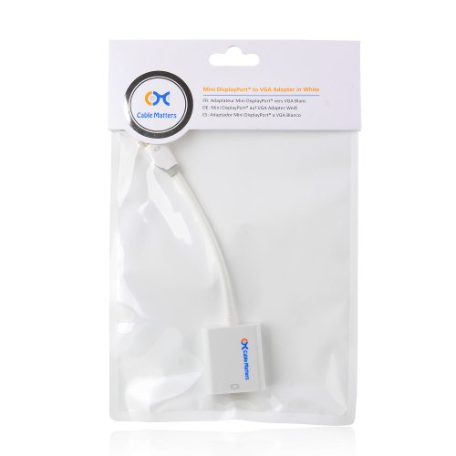Cable Matters Mini DisplayPort to VGA Adapter (Mini DP to VGA) in White - Thun..