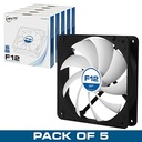 Arctic F12 - Value Pack 120mm Standard Low Noise Case Fan Cooling, 5 Pack