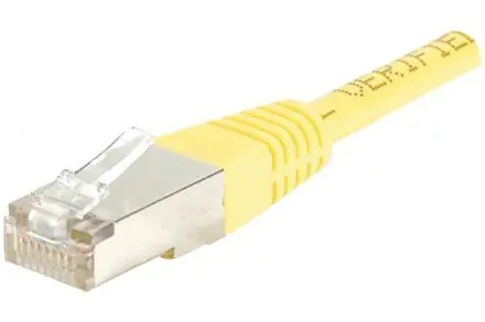 Cordon patch RJ45 FTP CAT6 cuivre 250MHz couleur JAUNE 3 mètres