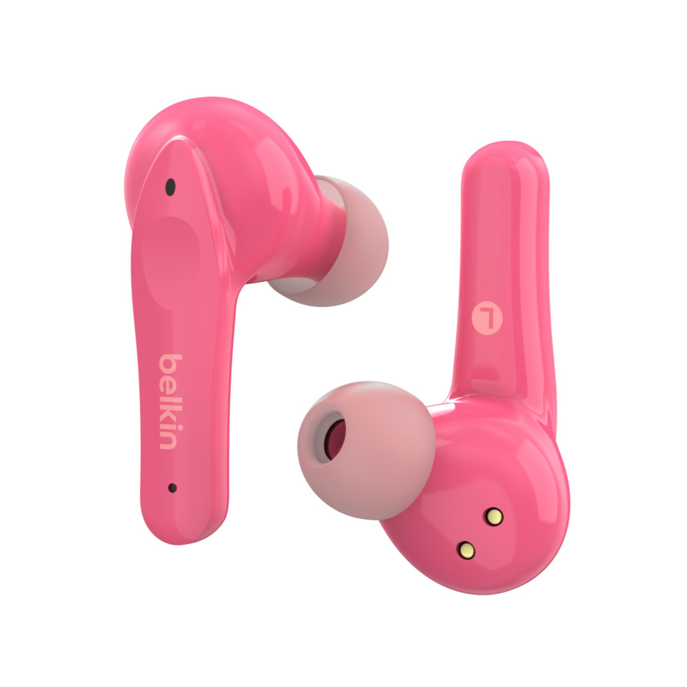 Belkin SOUNDFORM Nano True Wireless Earbuds for Kids 85dB Limit for Ear Protection Online Learning School IPX5 Certified 24 H Play Time for IPho