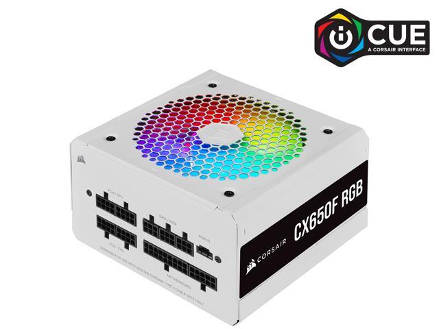 CORSAIR CX-F RGB Series CX650F RGB White 650W 80 PLUS Bronze Fully Modular ATX Power Supply, CP-9020226-NA