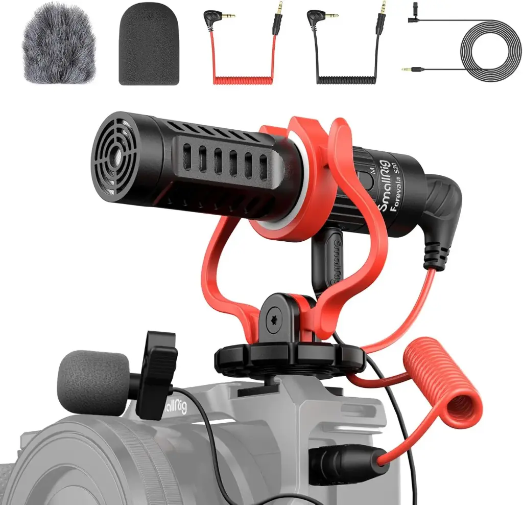 SMALLRIG Microphone Vidéo Universel avec Support Antichoc, Pare-Brise, Micro Compact sur Caméra pour Caméra Reflex Numériques et Caméscopes, pour Smartphones 3468