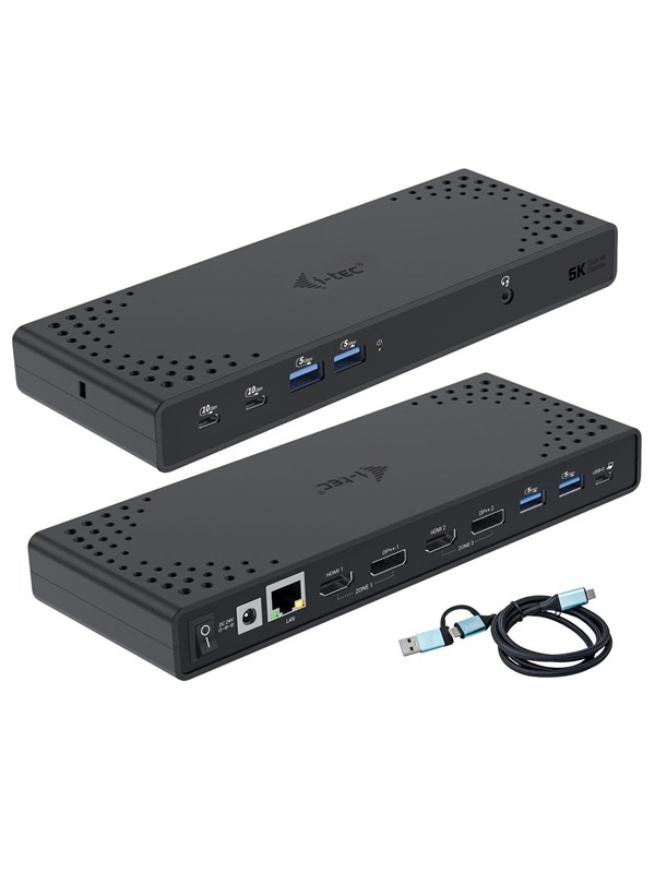 I-TEC Station d'accueil USB-A/C TB Dual Dock Dual Display Dock PD 100 W