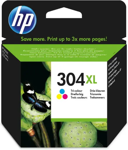 [HPN9K07AE] HP 304XL Cartouche d’encre trois couleurs grande capacité authentique