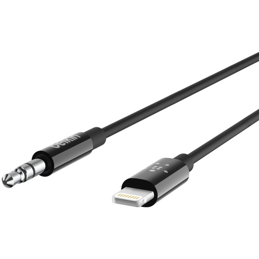 [AV10172BT03-BLK] 3.5 Mm Audio Cable with Lightning Connector 3 Feet Black