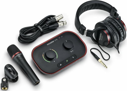 [AMS-VOCASTER-ONE-STUDIO] Focusrite Vocaster One Studio Podcasting Kit W/Vocaster DM1 Mic, HP60v Headphone