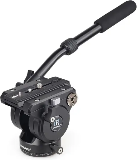 [X002J1MKMP] Tête Fluide, caméra vidéo INNOREL H90 CNC Trépied Tête panoramique en métal avec vis 3/8" et 1/4" pour Appareil Photo Reflex numérique caméscopes Monopode, Charge Admissible de 15 kg