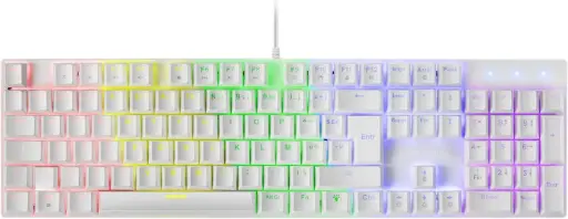 [MK422WBFR] Mars Gaming MK422 Blanc, Clavier Mécanique Gaming RGB, Antighosting, Switch Mécanique Rouge, Langue Française