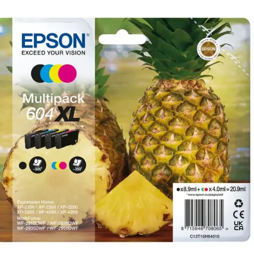 [C13T10H64010] Epson 604XL Pineapple Black Cyan Magenta Yellow Ink Cartridge Pack
