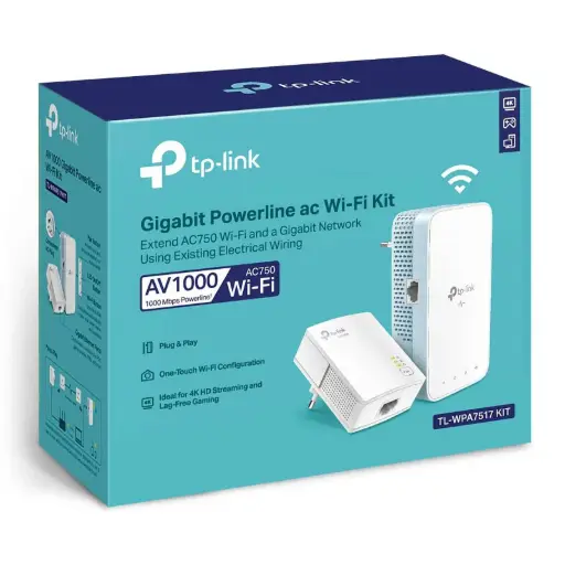 [TL-WPA7517 KIT] TP-Link TL-WPA7517 KIT - V1 - Powerline Wi-Fi Kit - Bridge - 802.11a/b/g/n/ac - Wall-pluggable - with TP-Link TL-PA7010